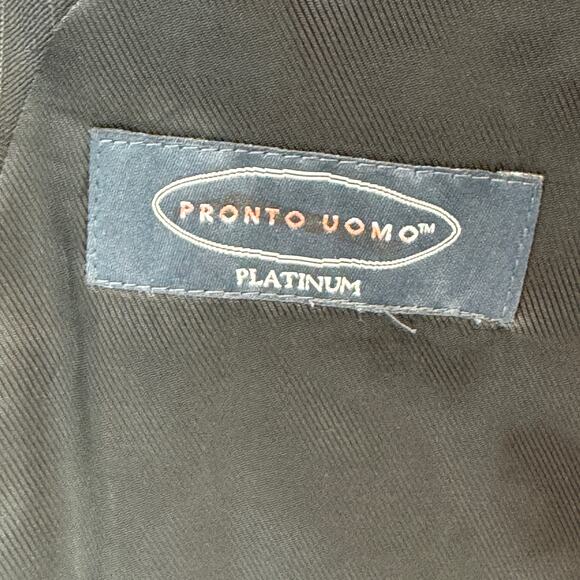 NWT Pronto Uomo Black Pinstripe Wool Platinum 2 Button Blazer Size 44 X-Long - Picture 9 of 16